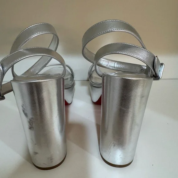 Louboutin Movida Sabina 130MM Silver Size 39.5 - Picture 6 of 12